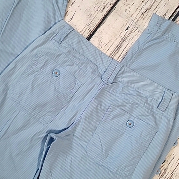Vintage Y2K American Eagle Outfitters Sky Blue Striped Convertible Pants Size 6 - Picture 8 of 13